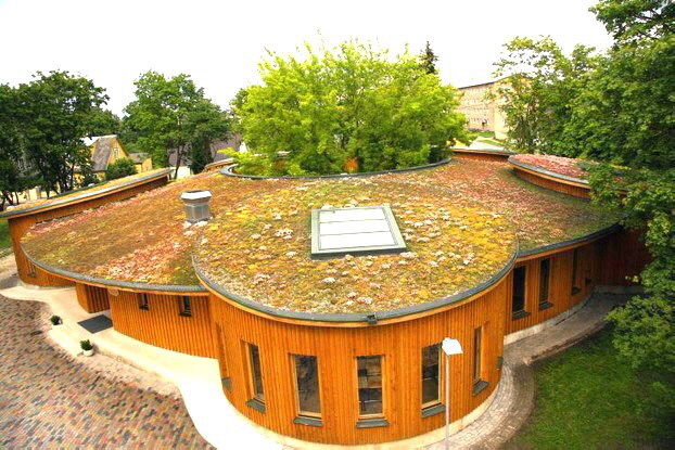 DRAINROOF ist die Lösung für die Realisation von extensiven Dachgärten mit Sedum, das eine einfache grüne  Oberfläche mit niedriger Wartung gewährleistet. Ideal für schwer zugängliche Schrächdächer.