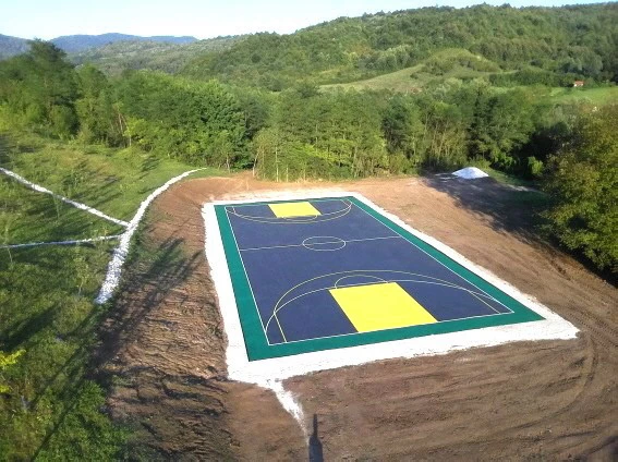 Basketball Sportfläche in Blau