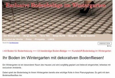 Wintergarten-Boden aus Bodenfliesen mit Klick-Fliesen aus Kunststoff