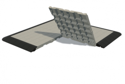Festzeltboden Typ EXPO-tent, mit Steck-Verbindung, Oberfläche mit steckbaren Rampenseiten